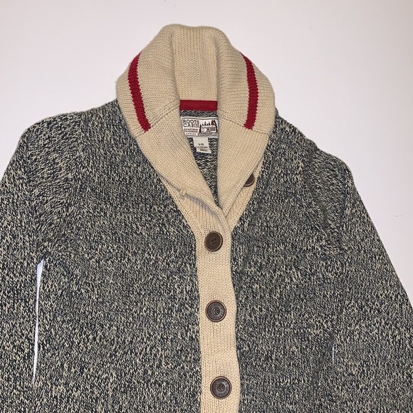 Roots Canada Grey, Cream, and Red Cabin Sweater - Girl’s Size Large - Picture 2 of 7